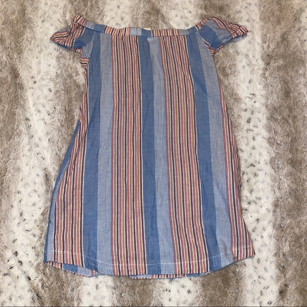 COPY - PLUM PRETTY SUGAR OFF THE SHOULDER LIGHTWEIGHT DRESS in BLUE, PINK, WHITE